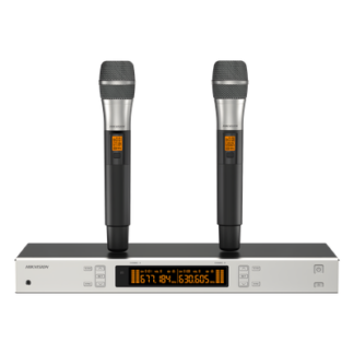 Sistema de Micrófono Inalámbrico UHF / 2 Canales / 2 Micrófonos de Mano / Frecuencia 821-942 MHz / Alcance 100 m (328 ft) / True Diversity / Sincronización Infrarroja / Salida XLR Balanceada y 6.35 mm