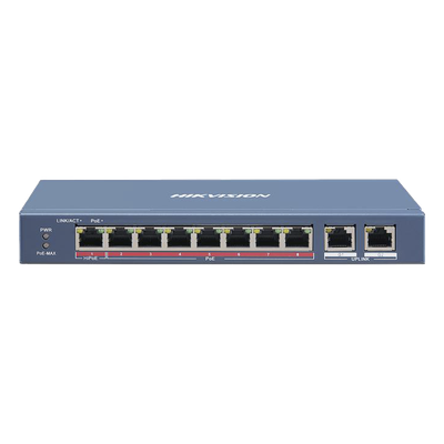 Switch PoE+ / 7 Puertos 10/100 Mbps 30 W / 1 Puerto Hi-PoE 90 W DS-3E0310HP-E
