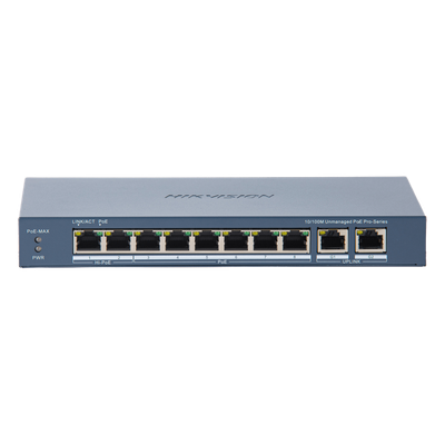 Switch PoE+ / 7 Puertos 10/100 Mbps 30W / 1 Puerto Hi-PoE 90W DS-3E0310HP-E(C)
