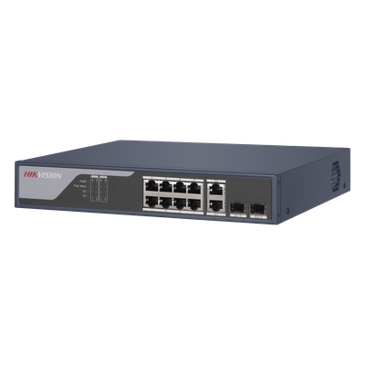 Switch PoE+ / Administrable / Uso en Rack / 8 Puertos 10/100 PoE+ DS-3E1310P-SI