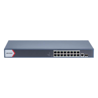 Switch PoE+ Administrable / 16 Puertos Gigabit / 1 Puerto Uplink Gigabit / 1 Puerto SFP / 230 W / Alcance Extendido 300 m (984.3 ft)