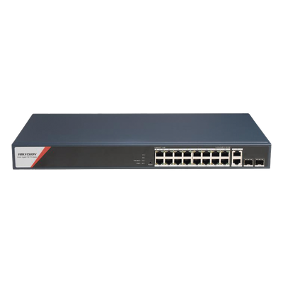 Switch PoE+ Administrable / 16 Puertos Gigabit / 4 Puertos PoE++ 90 W DS-3E1520HP-SI-16P2T2F