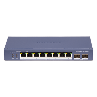 Switch PoE+ Administrable / 8 Puertos Gigabit PoE+ / 2 SFP / Gestión Cloud / Alcance Extendido 300 m / 984 pies / 110 W