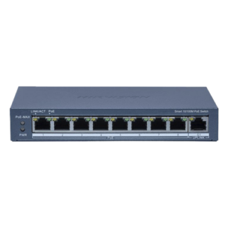 Switch PoE+ Monitoreable / 8 Puertos 10/100 Mbps / 1 Puerto Gigabit Uplink / 60 W / Alcance Extendido 300 m (984.3 ft) / Gestión en Nube