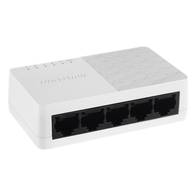 Switch de Escritorio / 5 Puertos Fast Ethernet 10/100 Mbps / Alimentación Integrada 5 VCC / Diseño Compacto 124 x 22 x 54 mm