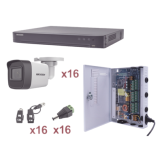 Kit TurboHD / 16 Canales / 1080p / 16 Cámaras Bala / IR 30 m (98.4 ft) KH1080P16BW