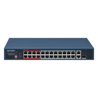 Switch PoE+ / 24 Puertos 10/100 Mbps PoE+ / 2 Puertos Gigabit Uplink DS-3E0326P-E/M(C)