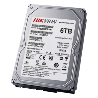 Disco Duro para Videovigilancia / 6 TB / SATA 6.0 Gb/s / 5400 RPM / 256 MB Buffer / 64 Cámaras HD / 24/7 / 180 TB/Año / MTTF 1M Horas