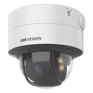 Domo IP / 4 MP / Color 24/7 / Lente Varifocal 3.6-9 mm / Luz Blanca 40 m (131 pies) / WDR 130 dB / IP67 / IK10 / AcuSense / MicroSD 512 GB