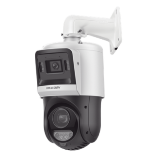 Domo PTZ IP TandemVu / 4 Megapixel + 4 Megapixel / Zoom Óptico 15X / IR 100 m (328.1 ft) + Luz Blanca 30 m (98.4 ft) / Audio Bidireccional / IP67 / PoE+