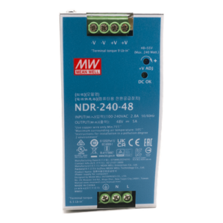 Fuente de Poder Industrial / 240 Watts / 48 VCD / 5 Amp / Montaje Riel DIN / 88.5% Eficiencia / 2.48 x 4.47 x 4.93 pulgadas
