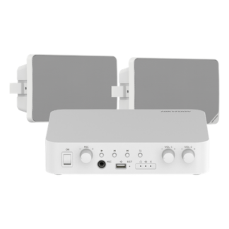 Kit Amplificador / 80W / 2 Zonas / Bluetooth USB RCA Micrófono / 100V 70V / 2 Altavoces