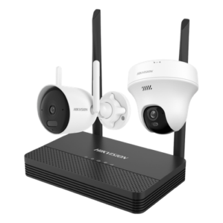 Kit IP Inalámbrico / 4 Megapixel / NVS 4 Canales / 2 Cámaras Wi-Fi / Dual Light IR y Blanco / Audio Bidireccional / IP66 / Micro SD 512 GB