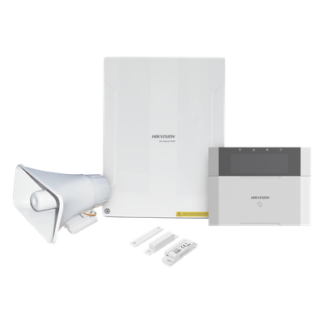 Kit Panel de Alarma Híbrido / 64 Zonas / Teclado LCD con Lector de Tags / Sirena 30W 120 dB / IP65 / Contacto Magnético 2 cm